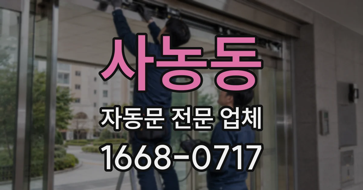 사농동 자동문 전문 업체