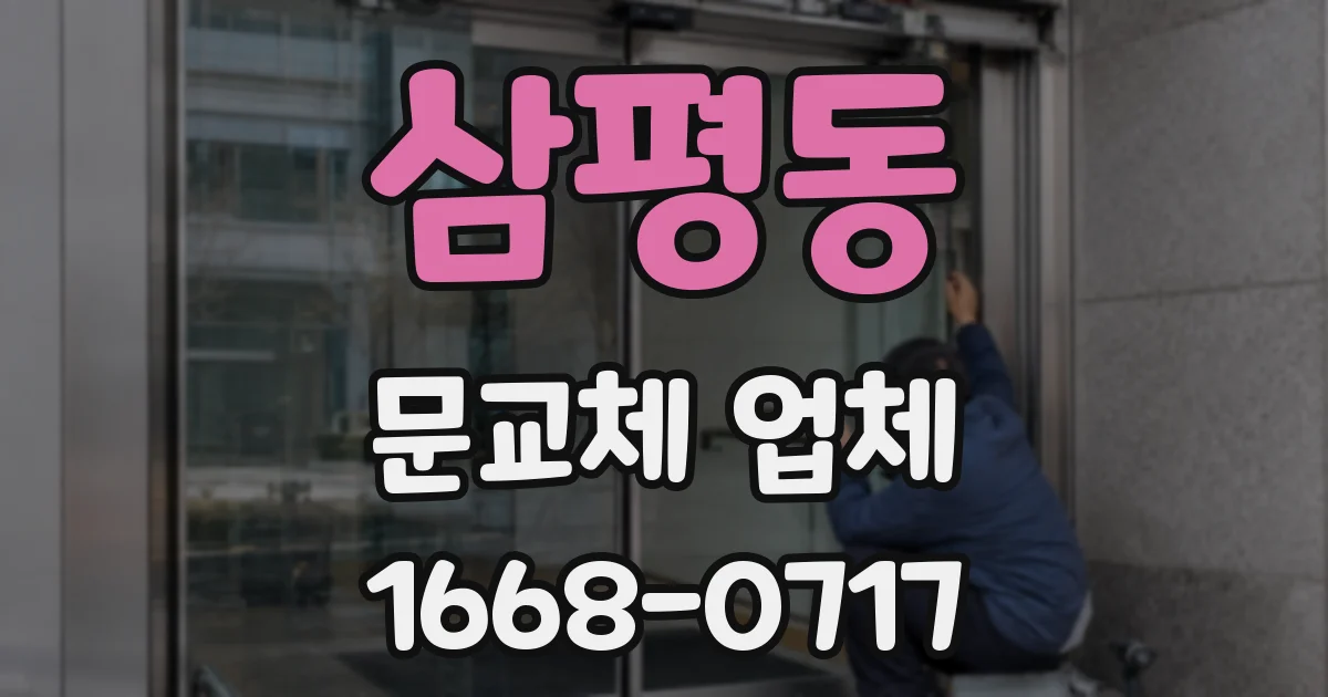 삼평동 문교체 업체