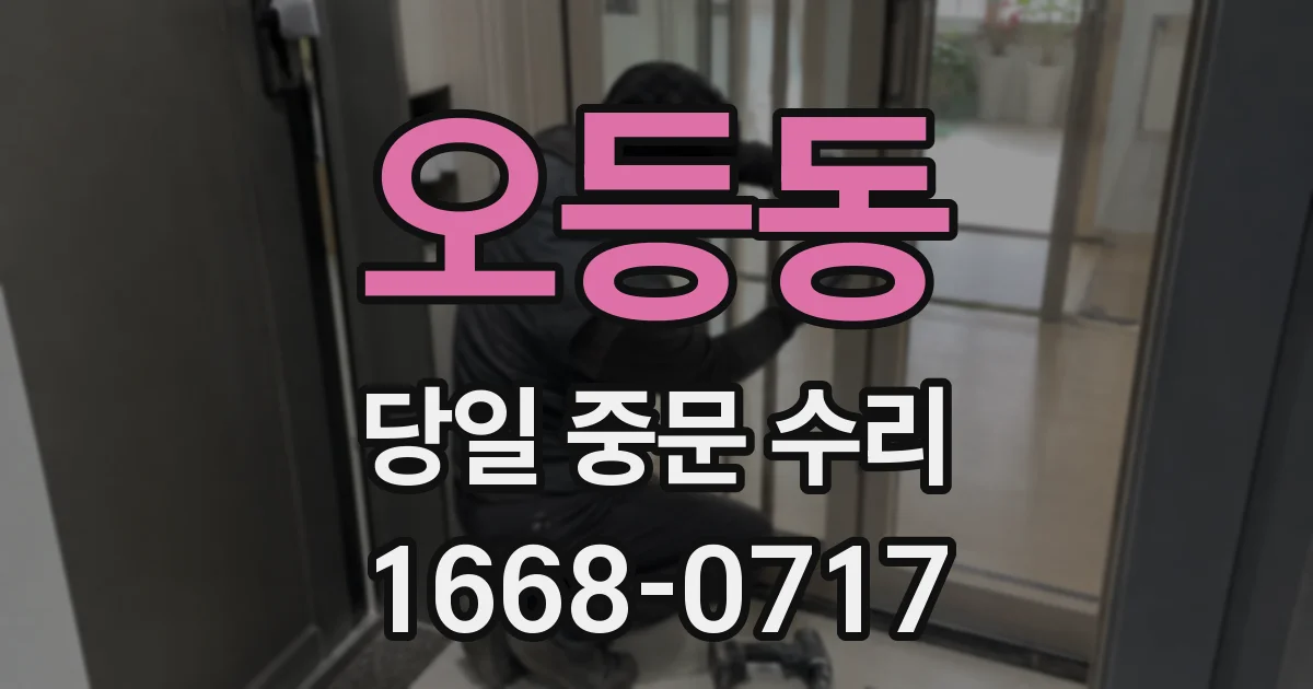 오등동 당일 중문 수리