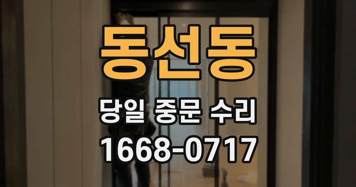동선동 당일 중문 수리