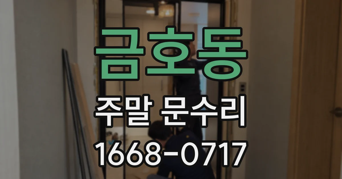 금호동 주말 문수리
