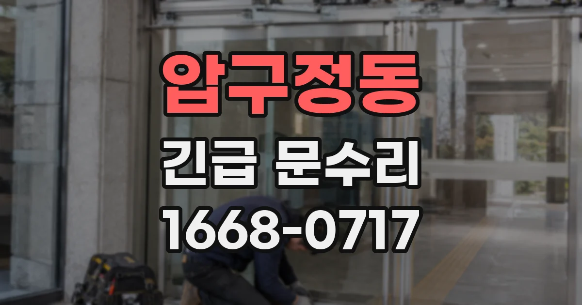 압구정동 긴급 문수리