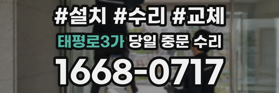 태평로3가 당일 중문 수리