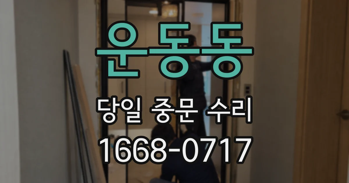 운동동 당일 중문 수리