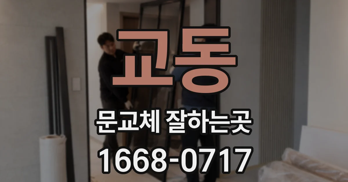 교동 문교체 잘하는곳