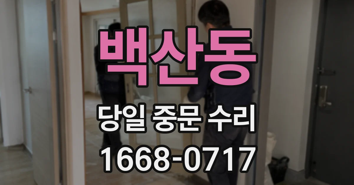 백산동 당일 중문 수리