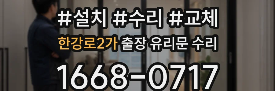 한강로2가 출장 유리문 수리