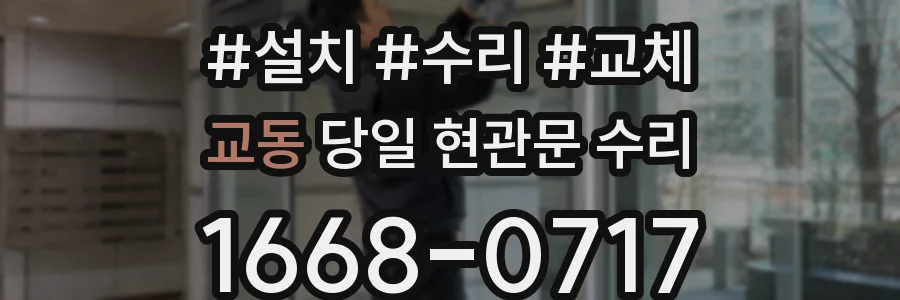 교동 당일 현관문 수리