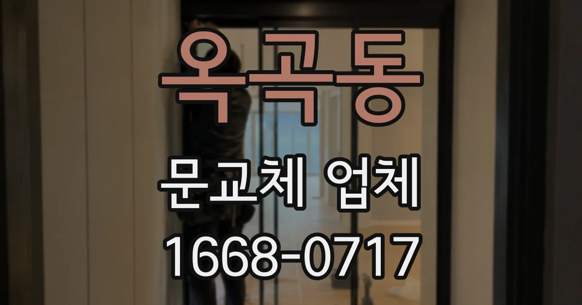 옥곡동 문교체 업체