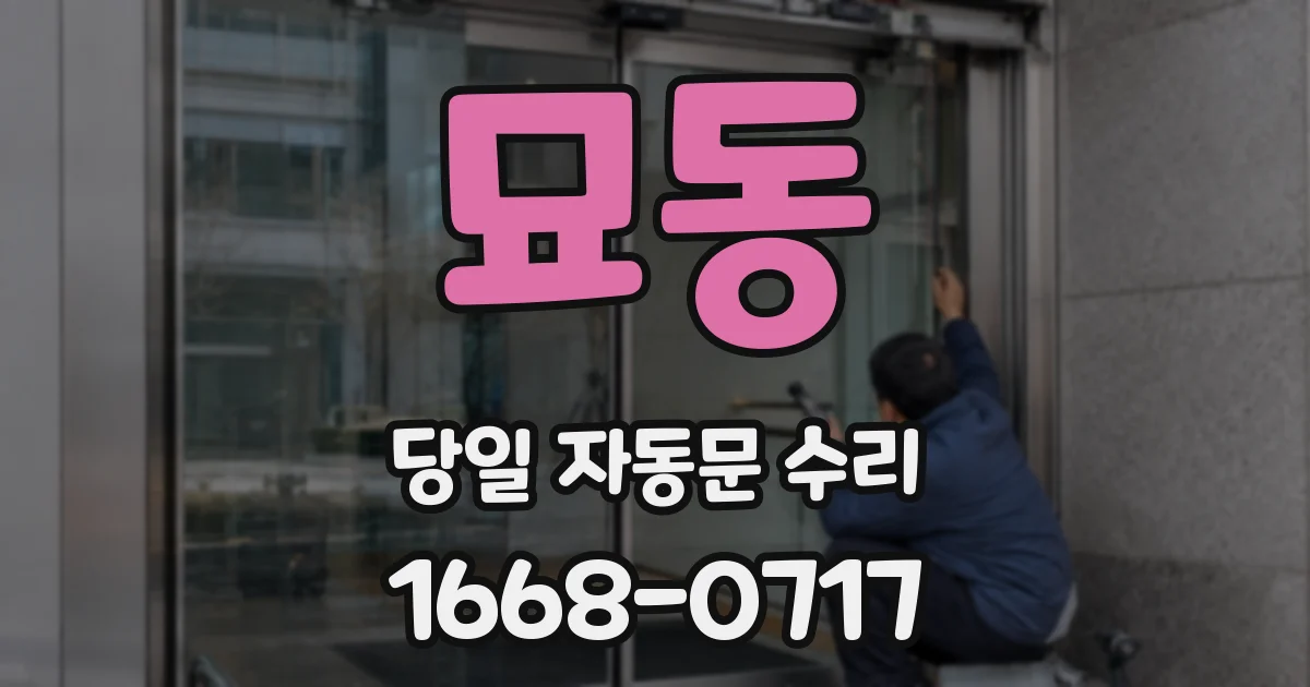 묘동 당일 자동문 수리