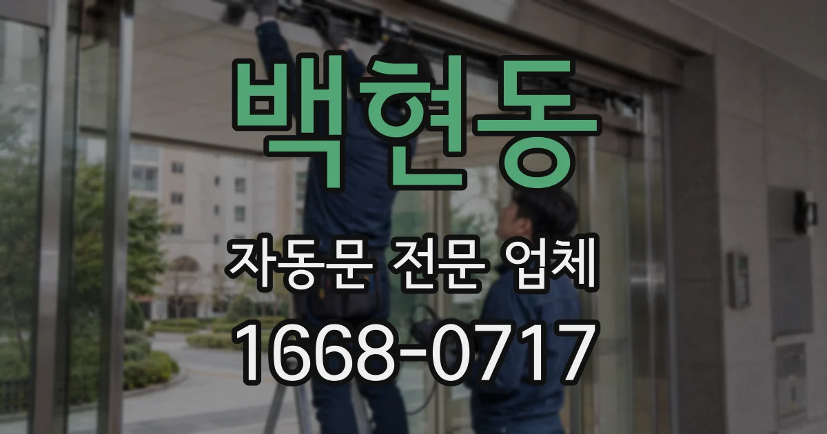 백현동 자동문 전문 업체