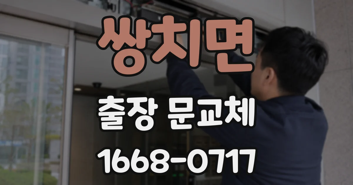 쌍치면 출장 문교체