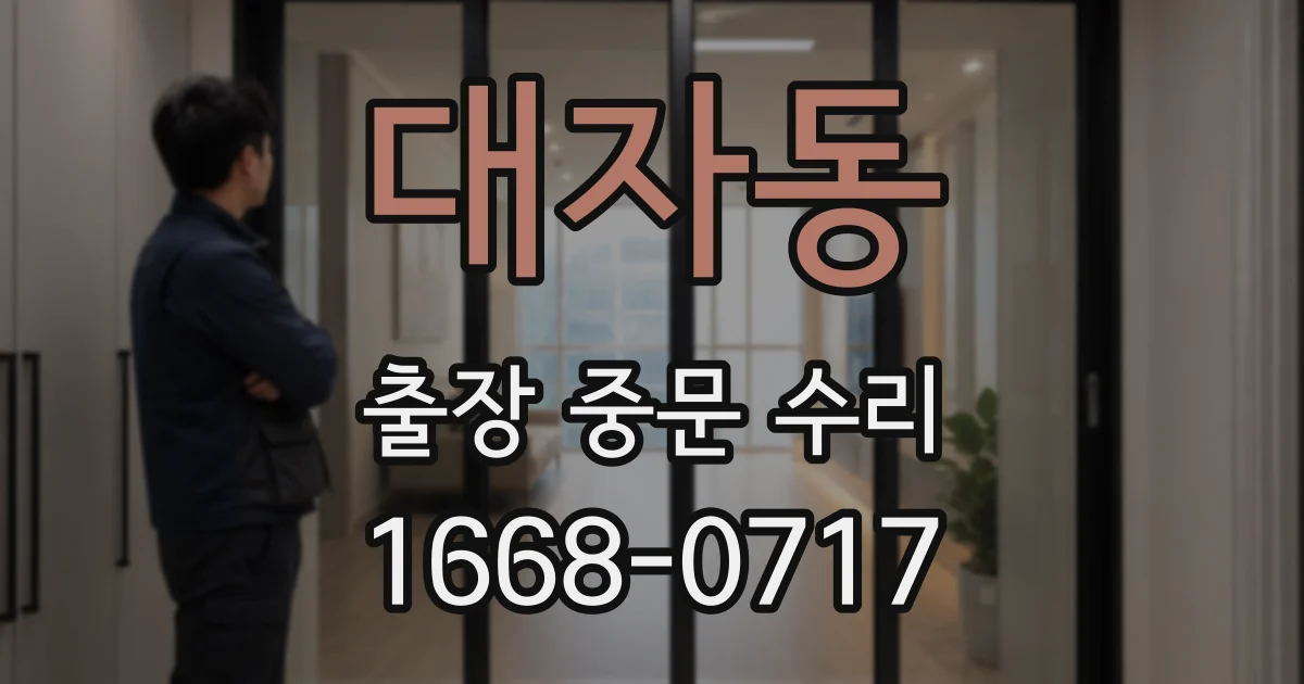 대자동 출장 중문 수리