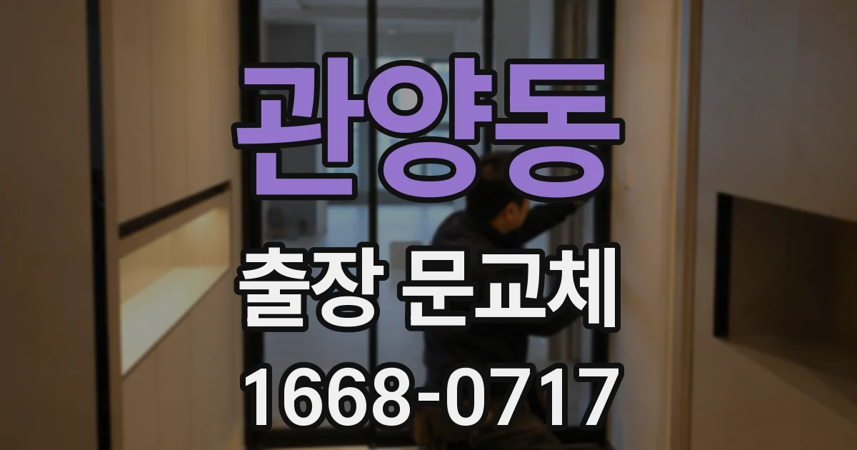 관양동 출장 문교체