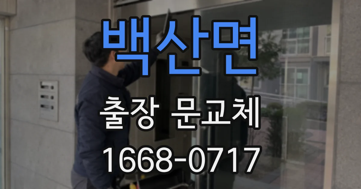 백산면 출장 문교체