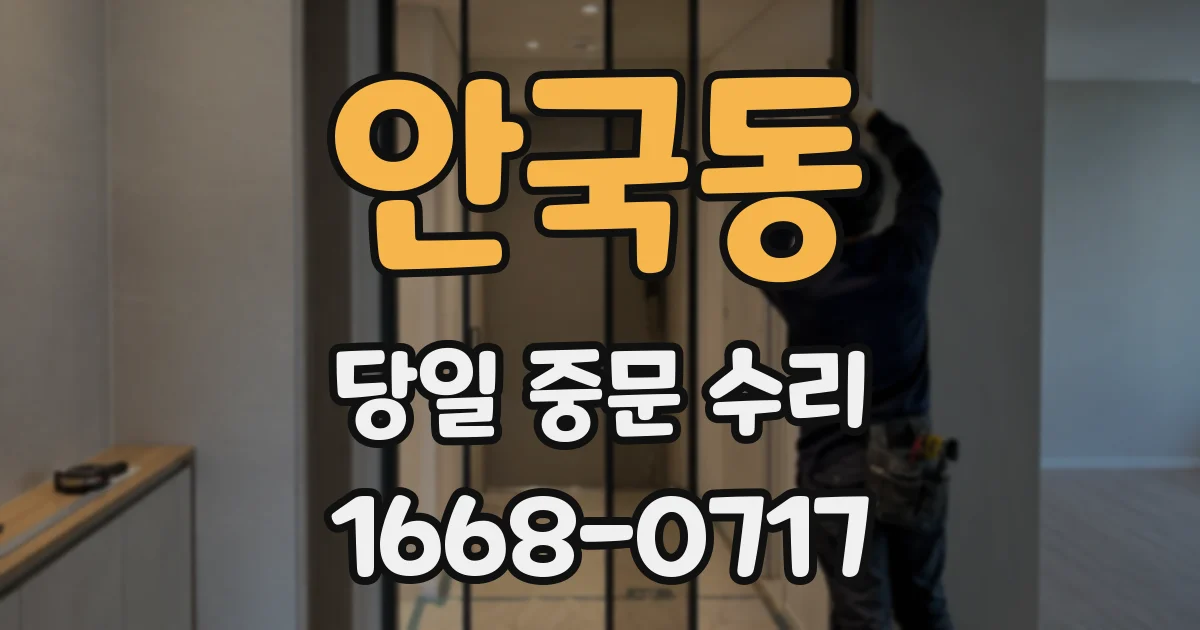 안국동 당일 중문 수리
