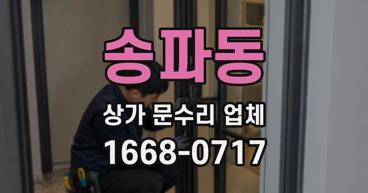 송파동 상가 문수리 업체