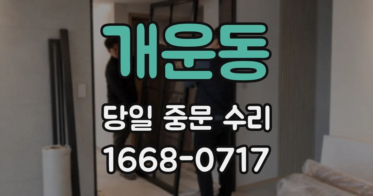 개운동 당일 중문 수리