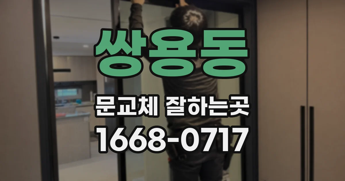 쌍용동 문교체 잘하는곳