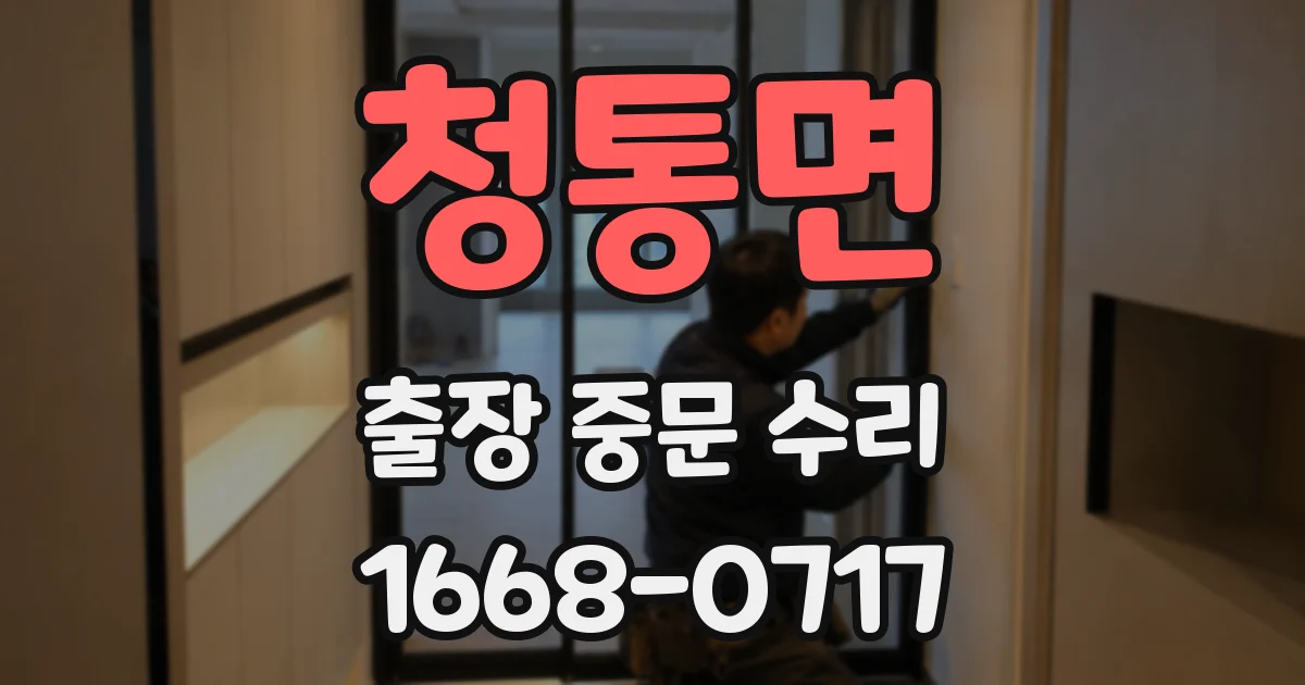 청통면 출장 중문 수리