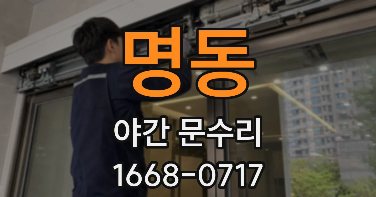 명동 야간 문수리