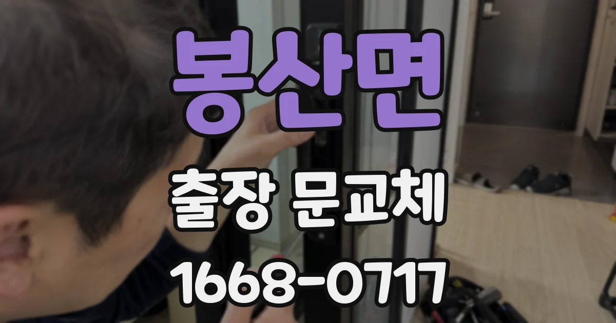 봉산면 출장 문교체