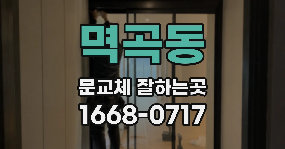 멱곡동 문교체 잘하는곳