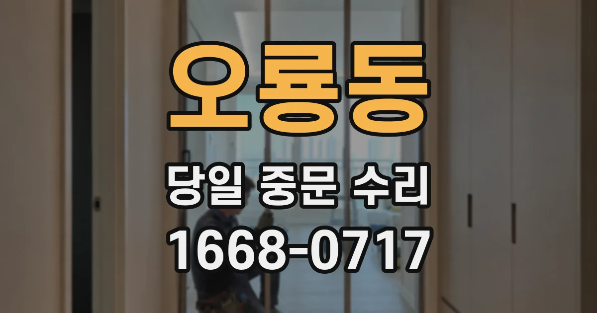 오룡동 당일 중문 수리