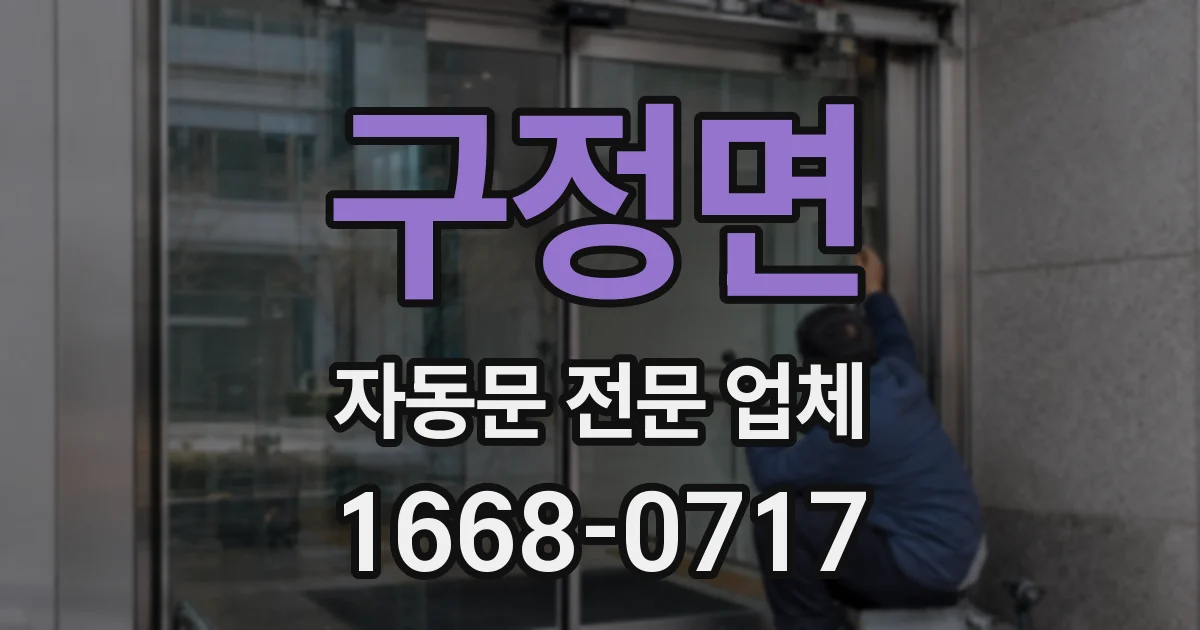 구정면 자동문 전문 업체