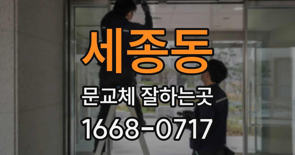 세종동 문교체 잘하는곳