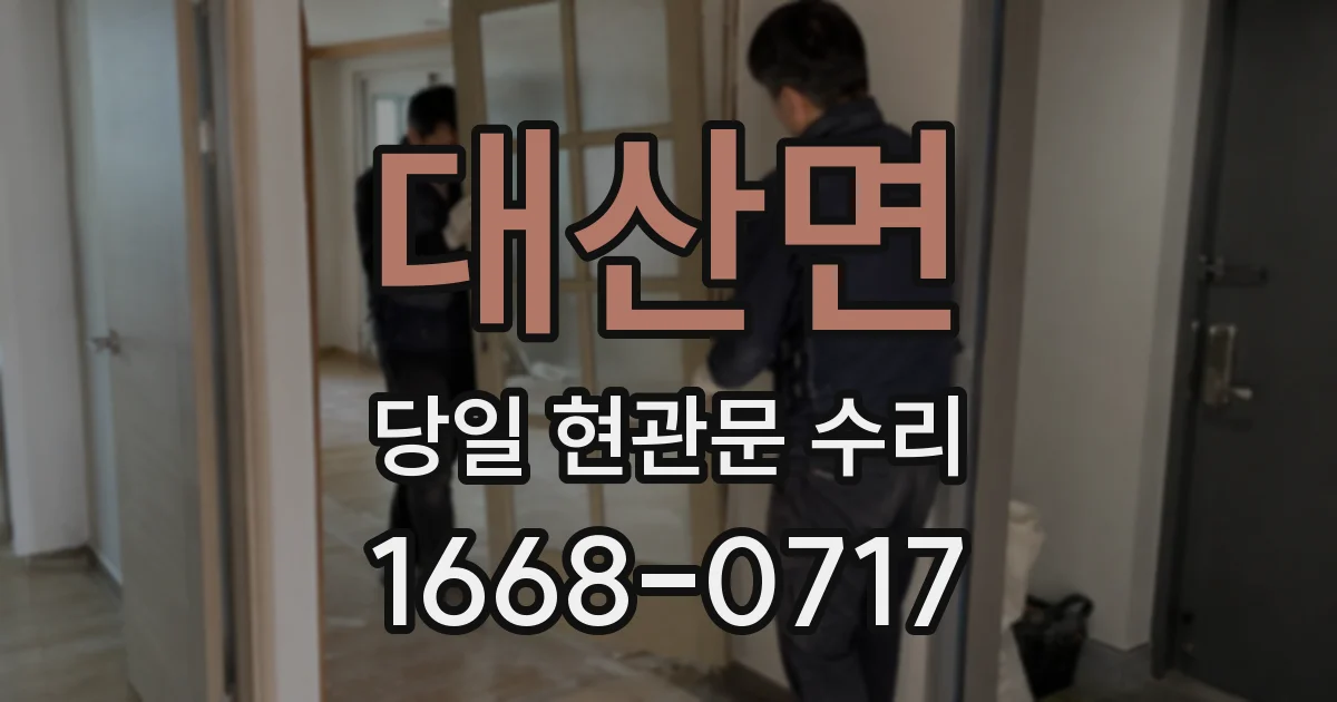 대산면 당일 현관문 수리