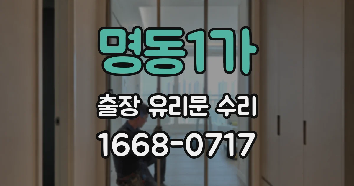 명동1가 출장 유리문 수리