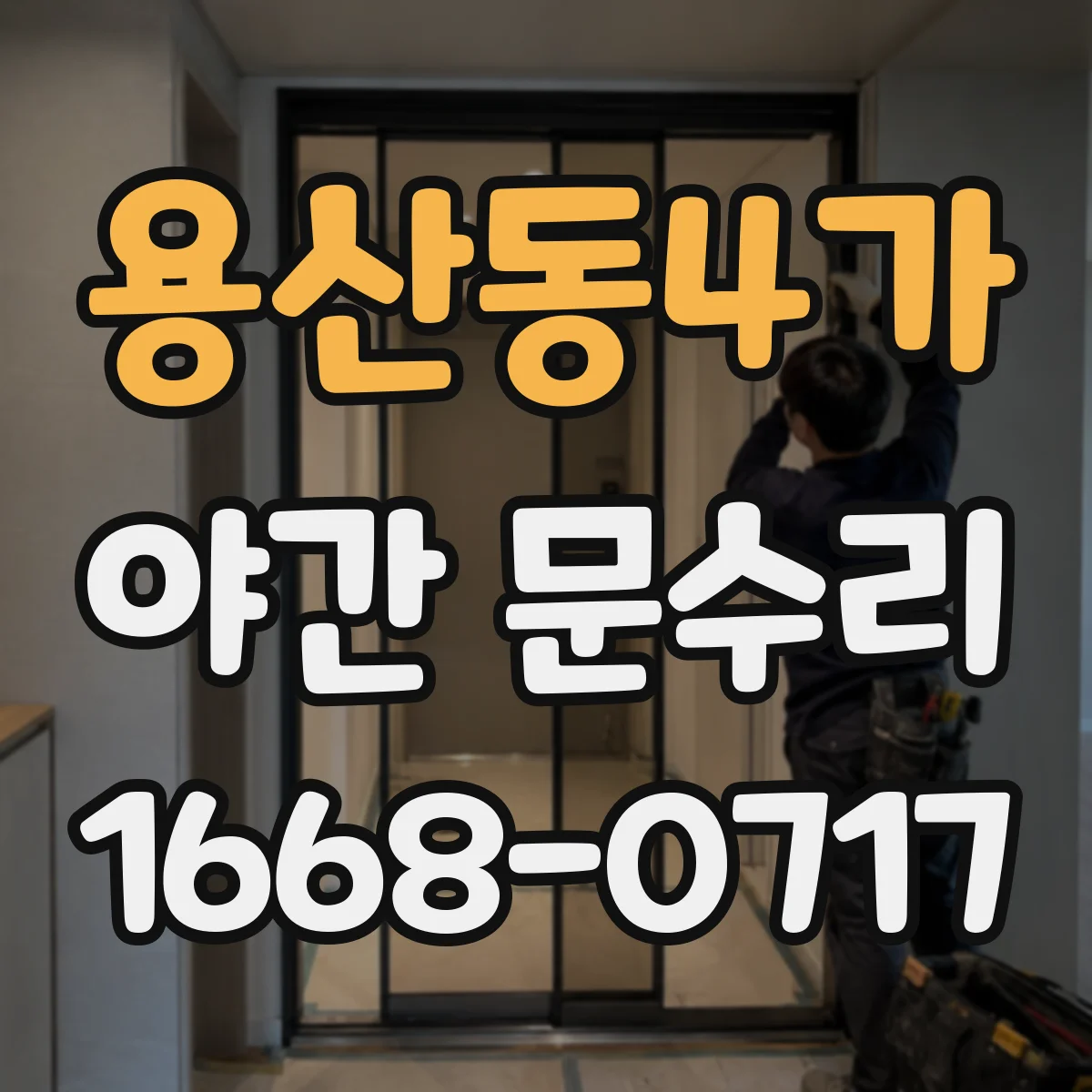 용산동4가 야간 문수리 방화문 도어락 수리 및 작동 확인