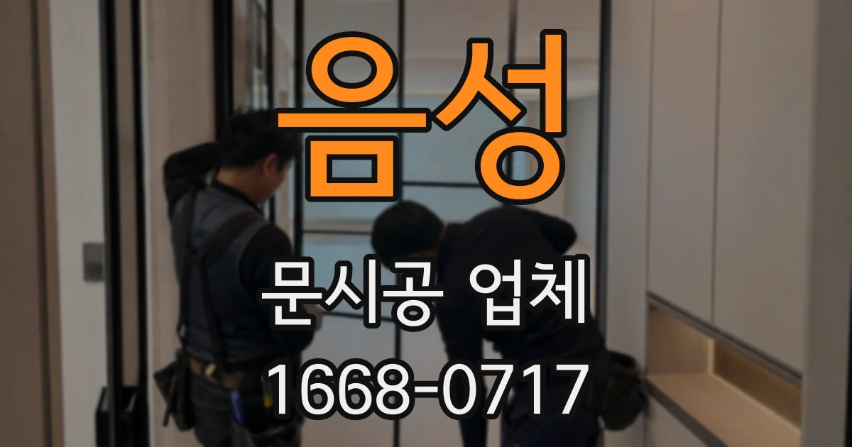 음성 문시공 업체