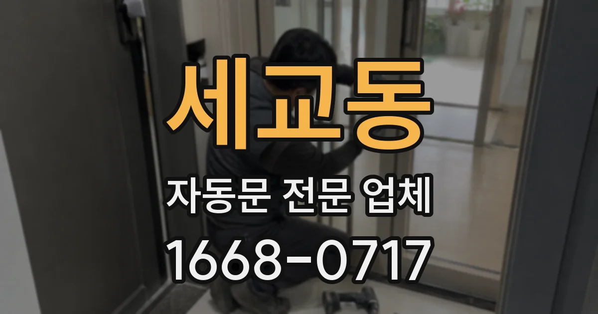 세교동 자동문 전문 업체