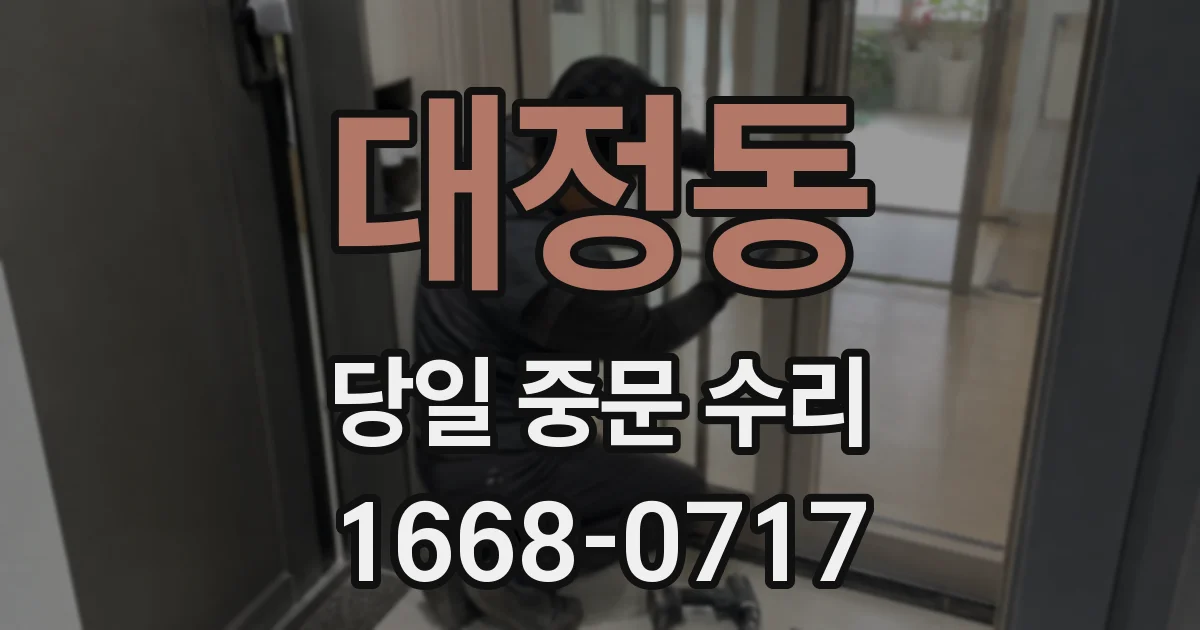 대정동 당일 중문 수리