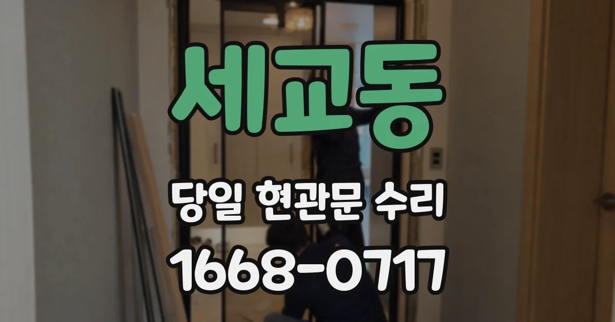 세교동 당일 현관문 수리