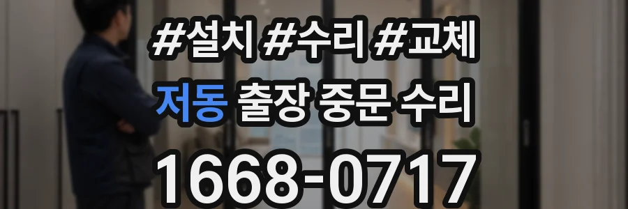 저동 출장 중문 수리