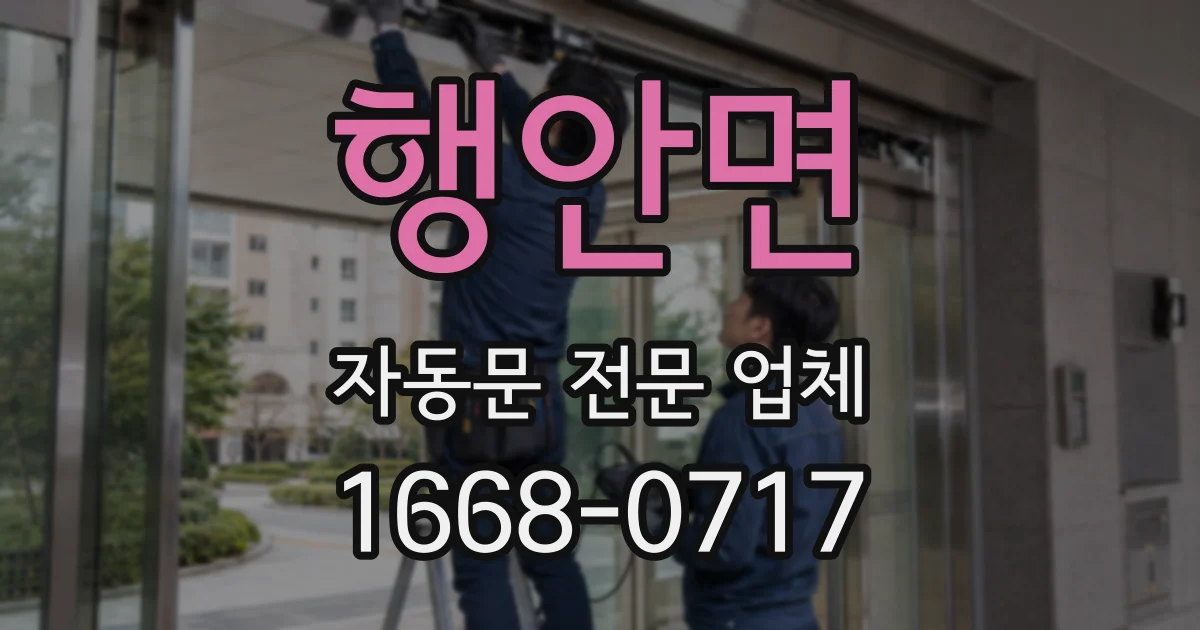행안면 자동문 전문 업체