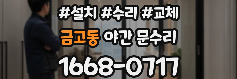 금고동 야간 문수리