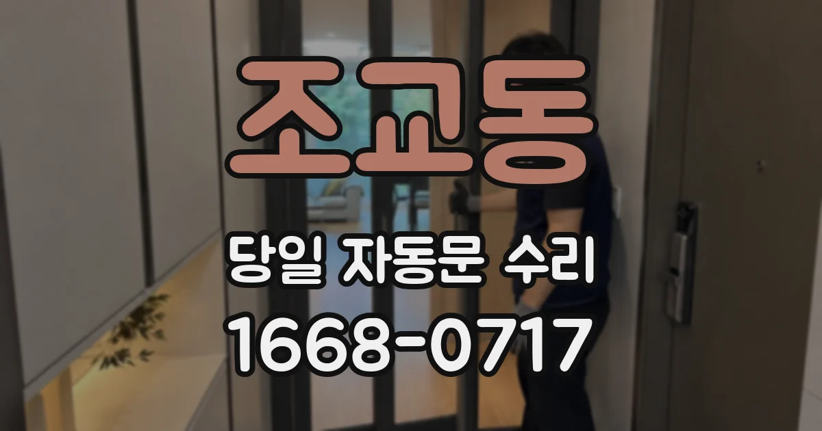 조교동 당일 자동문 수리
