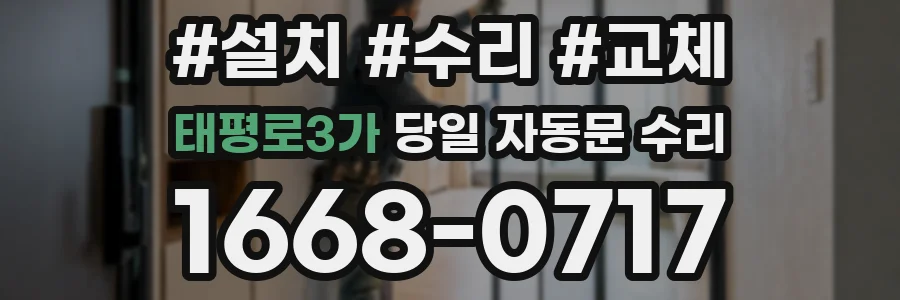 태평로3가 당일 자동문 수리