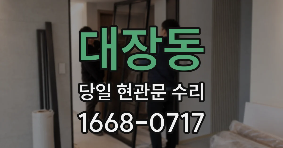 대장동 당일 현관문 수리