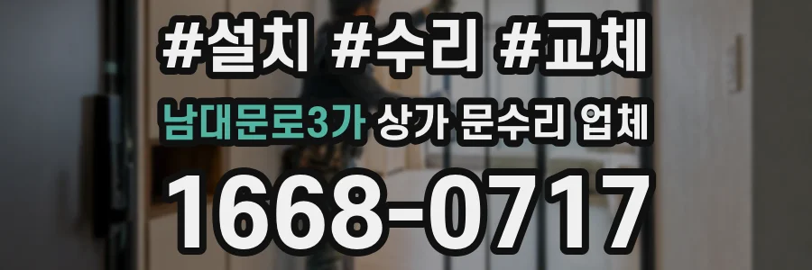 남대문로3가 상가 문수리 업체