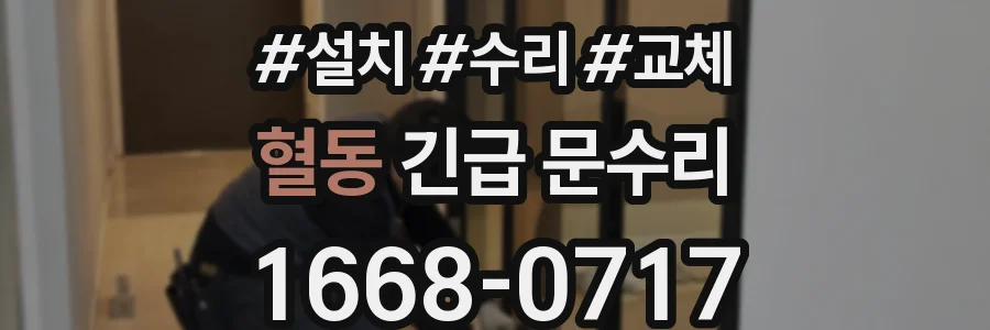 혈동 긴급 문수리
