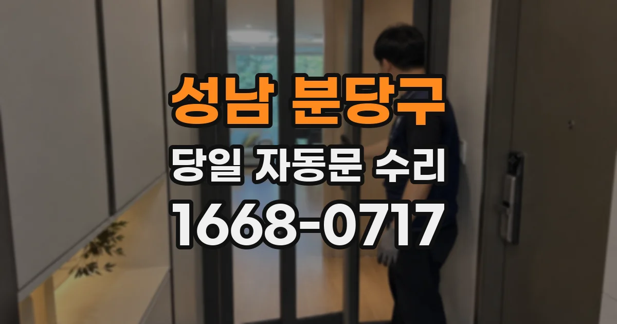 성남 분당구 당일 자동문 수리