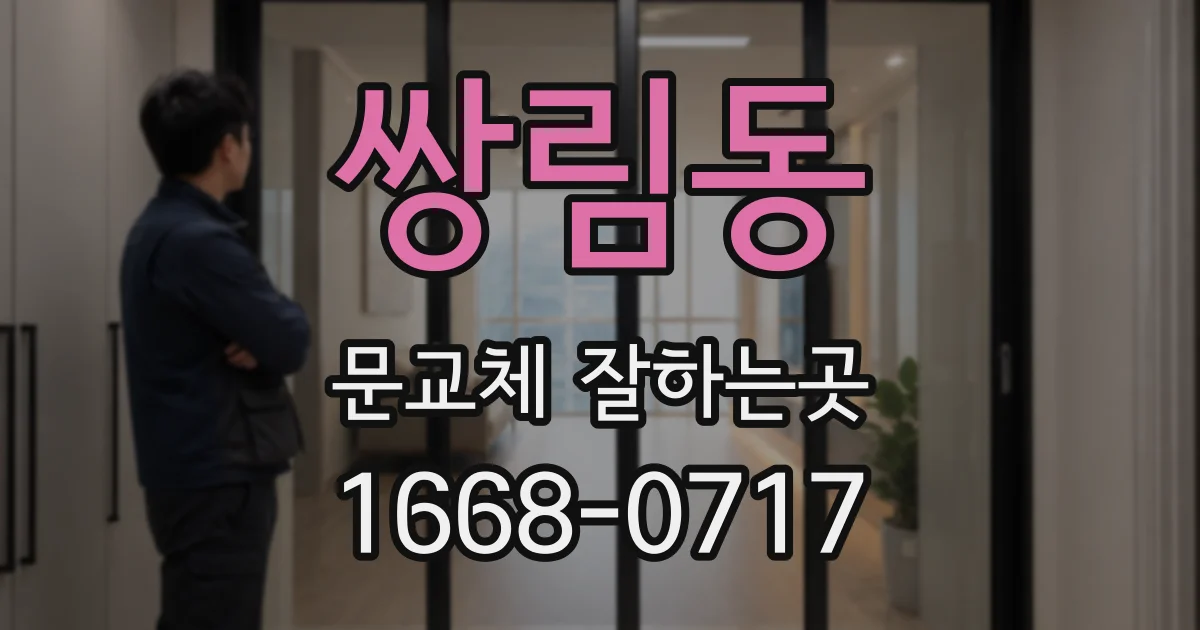 쌍림동 문교체 잘하는곳