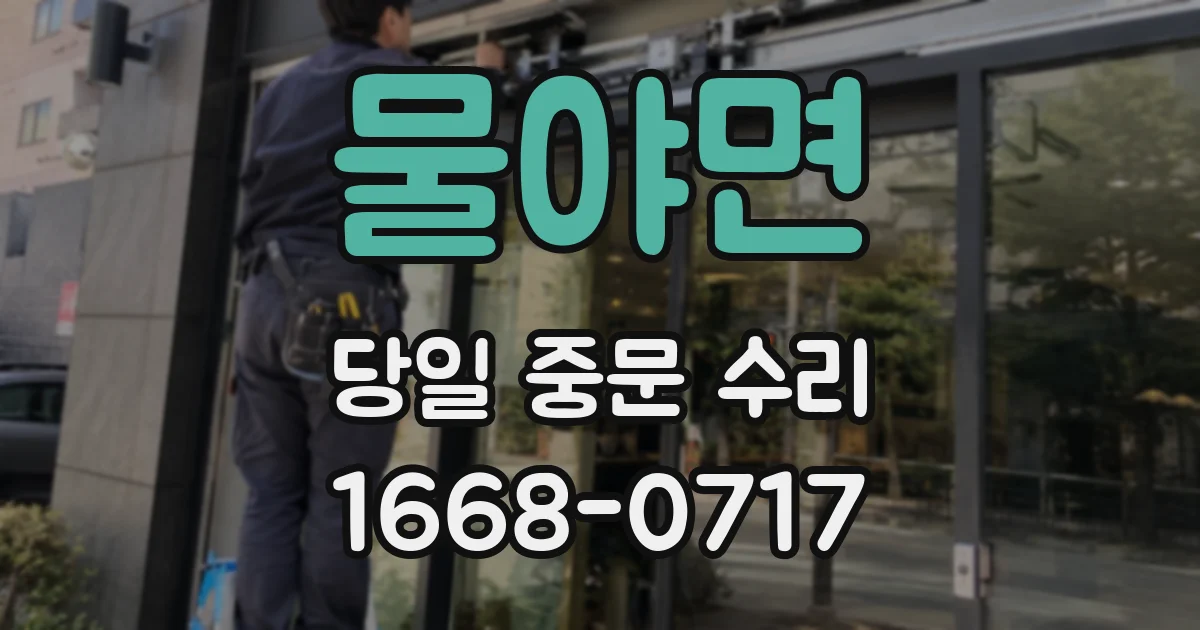 물야면 당일 중문 수리