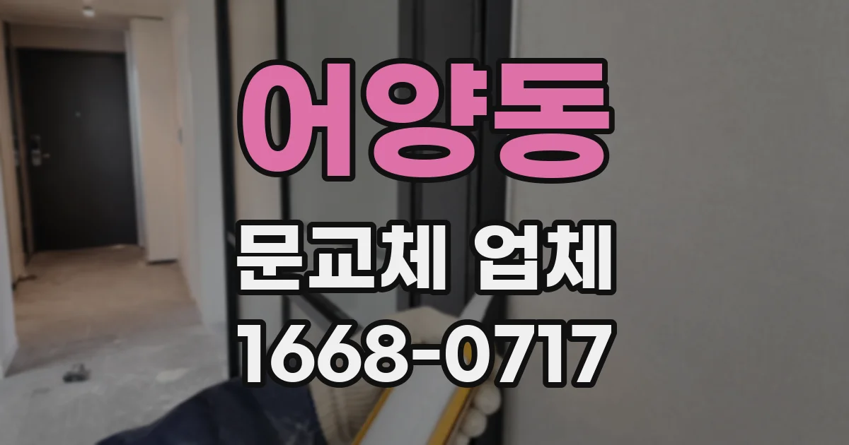 어양동 문교체 업체