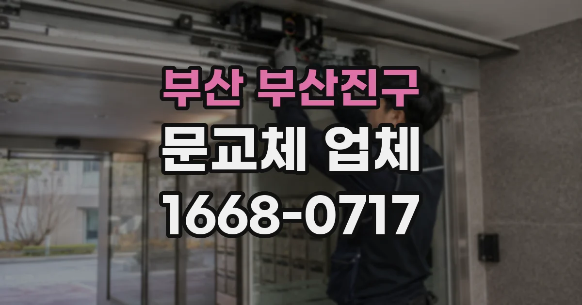 부산 부산진구 문교체 업체